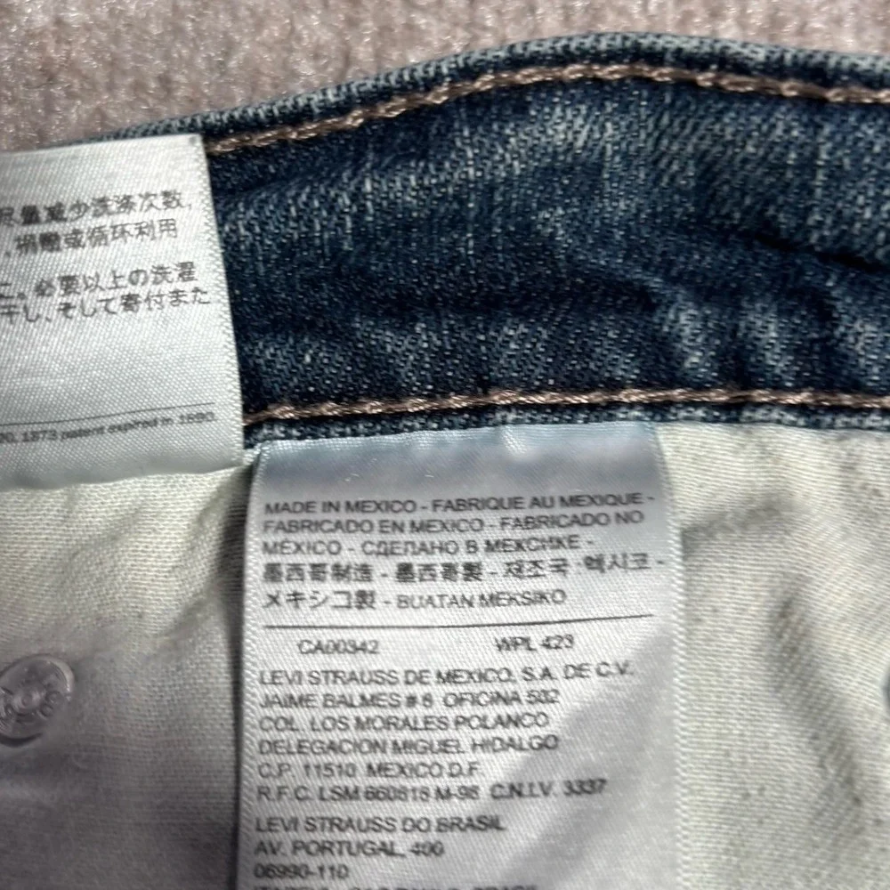 Levis 511 Jeans Men 37x29 Slim Fit Straight Leg Dark Blue Denim Faded Distressed